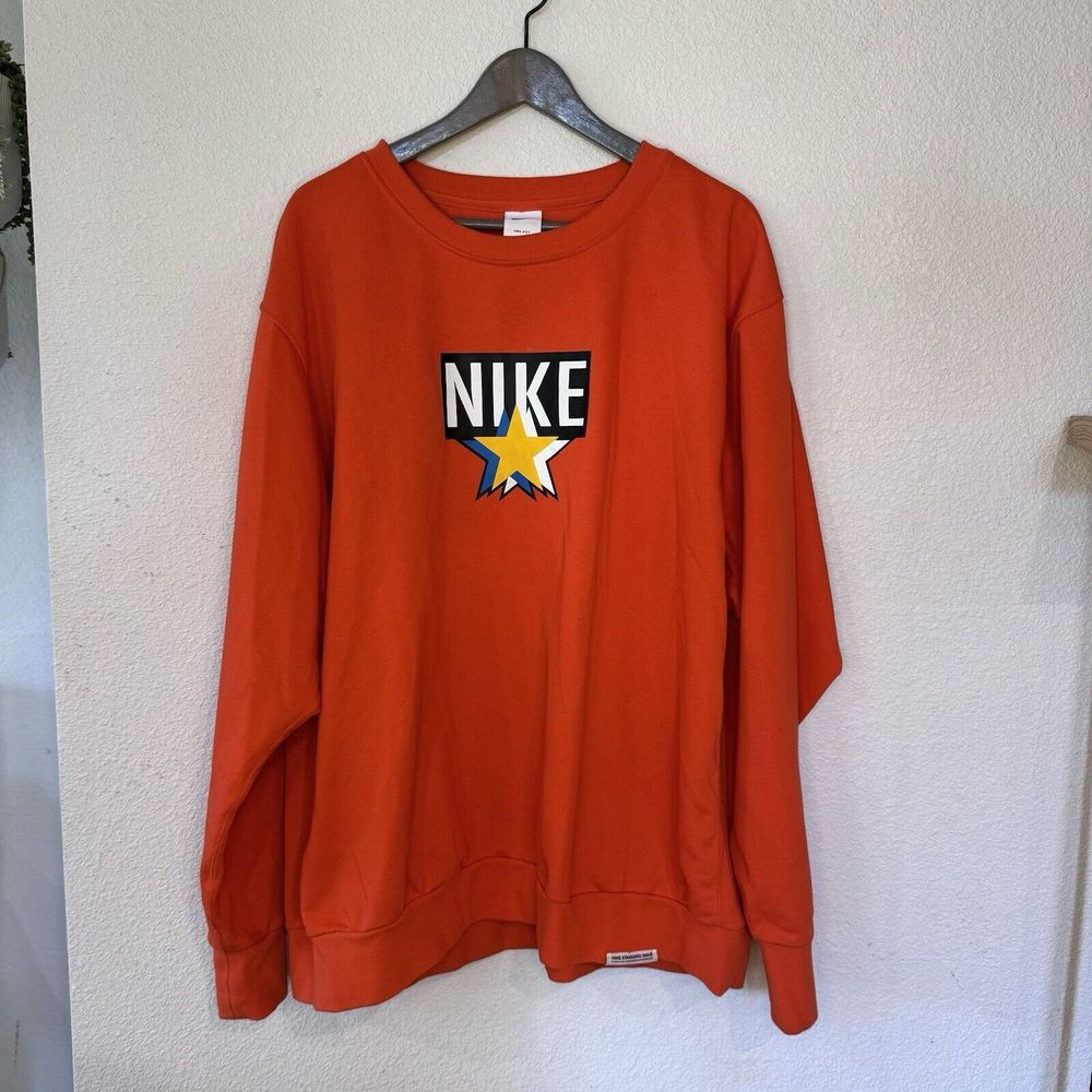 NIKE Standard Issue DRI-FIT Basketball Crew Sweater DH2849-891 Size 2XL Orange‎